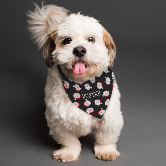 Personalised Christmas Dog Bandana with Santa Faces