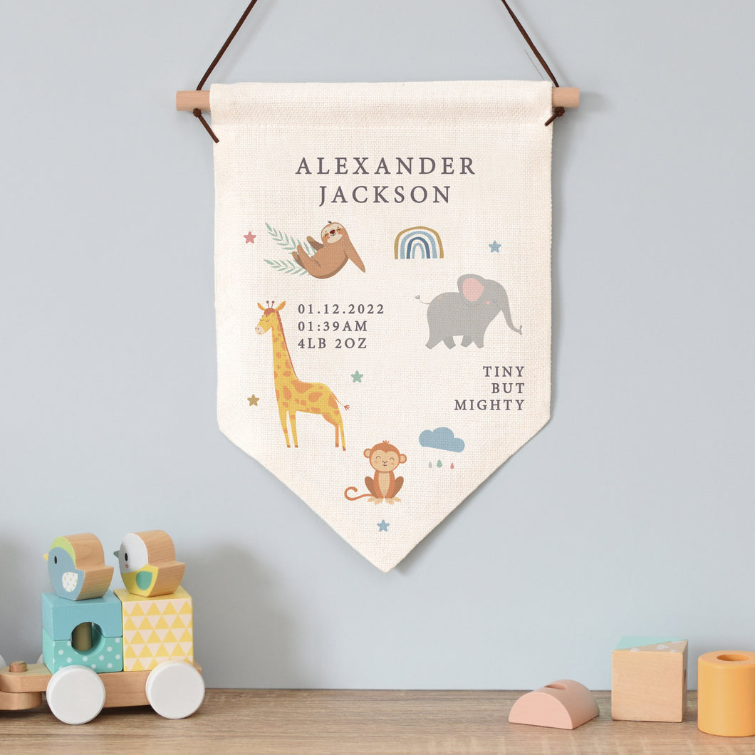 Personalised Zoo Animal Hanging Banner