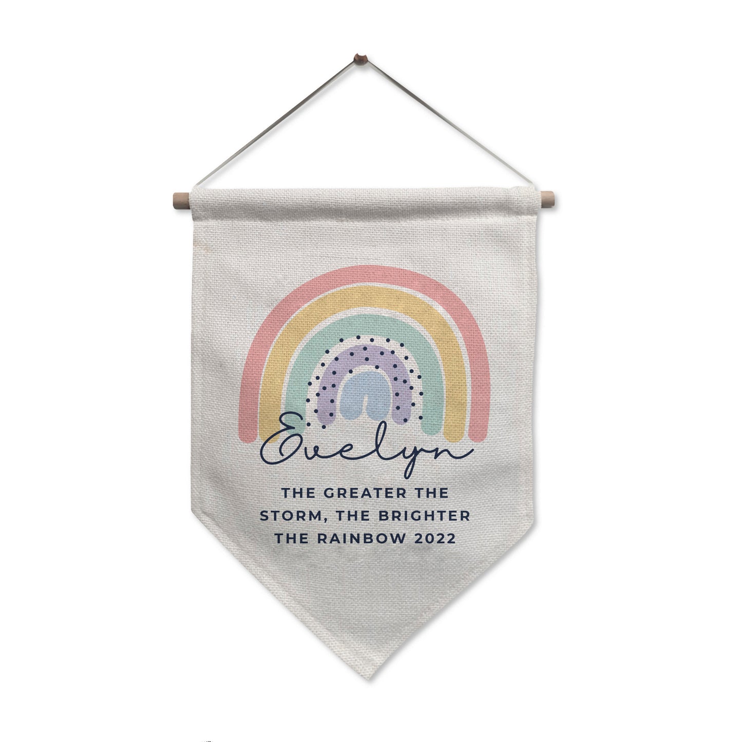Personalised Rainbow Hanging Banner - Great for a Child's Bedroom