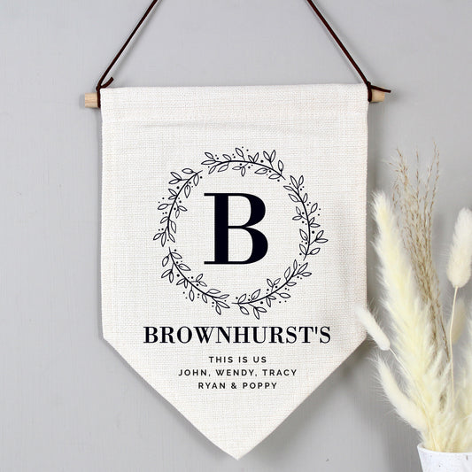 Personalised Floral Leaf Hanging Banner - Ideal for Weddings