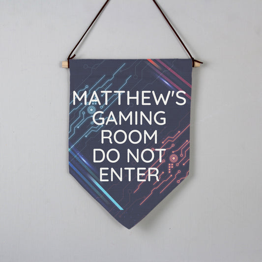 Personalised 'Free Text' Gaming Hanging Banner