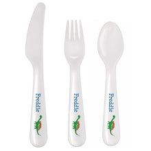 Personalised 3 Piece Dinosaur Plastic Cutlery Set for Children