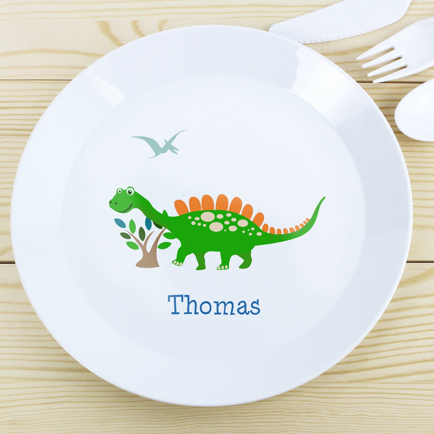 Children's Personalised Dinosaur Plastic Plate