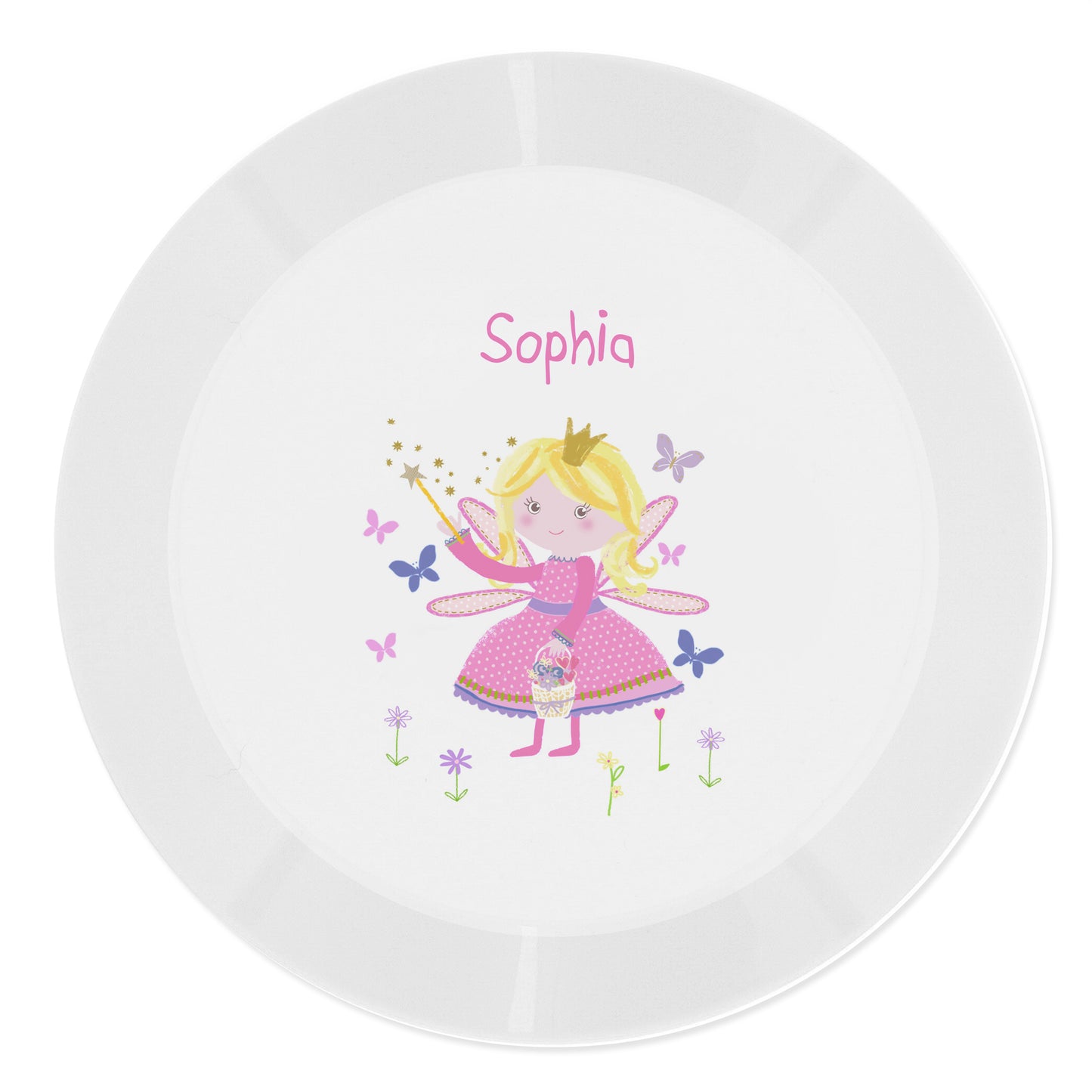 Children's Personalised Garden Fairy Plastic Plate
