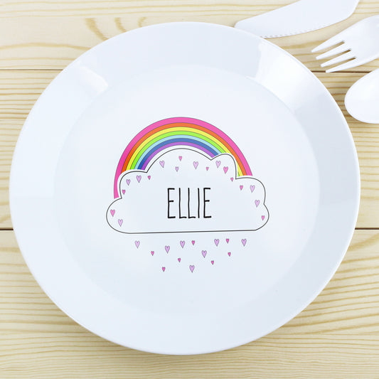 Children's Personalised Rainbow Plastic Plate