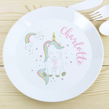 Children's Personalised Baby Unicorn Plastic Plate