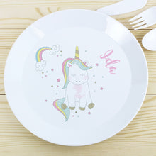 Children's Personalised Baby Unicorn Plastic Plate