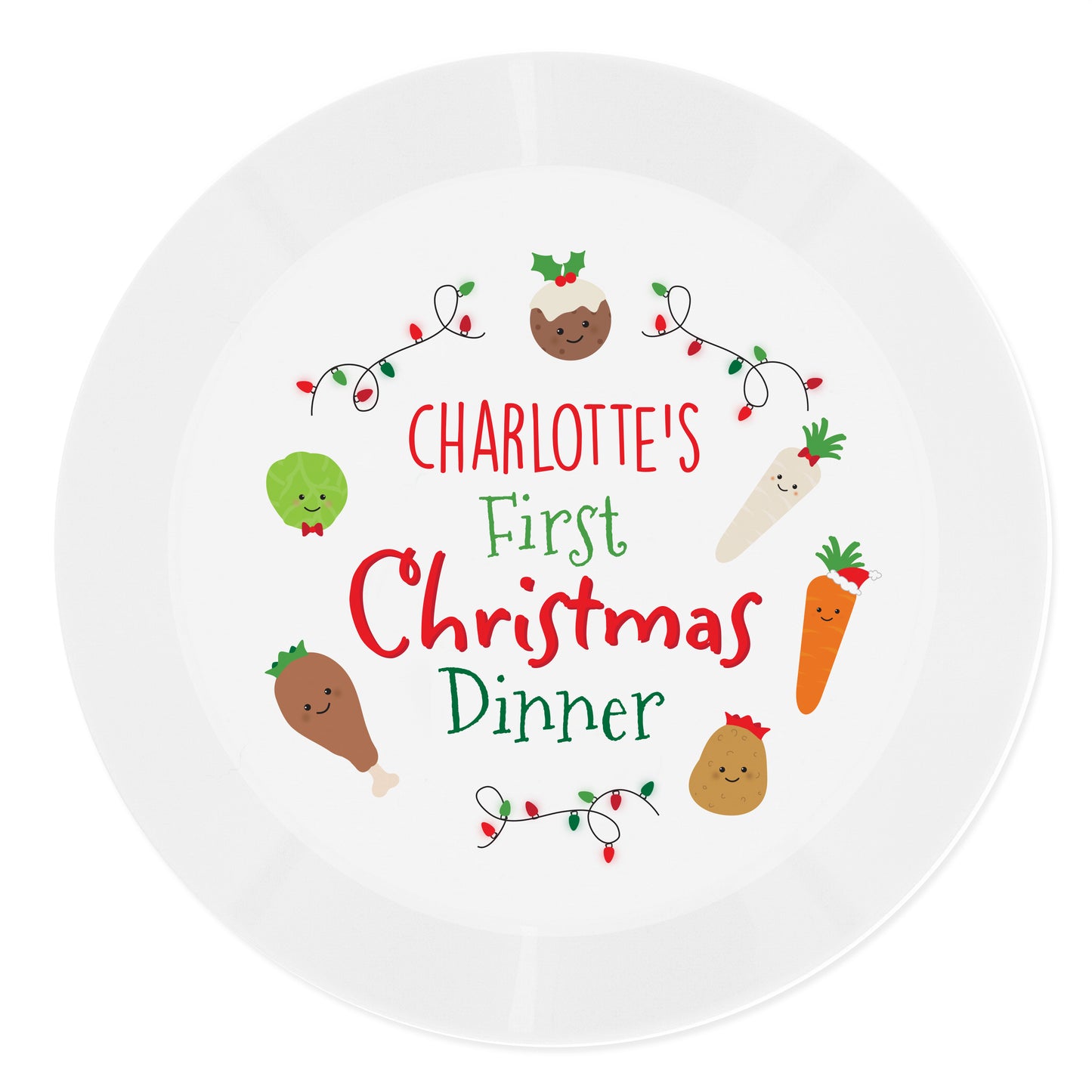 Children's Personalised 'First Christmas Dinner' Plastic Plate