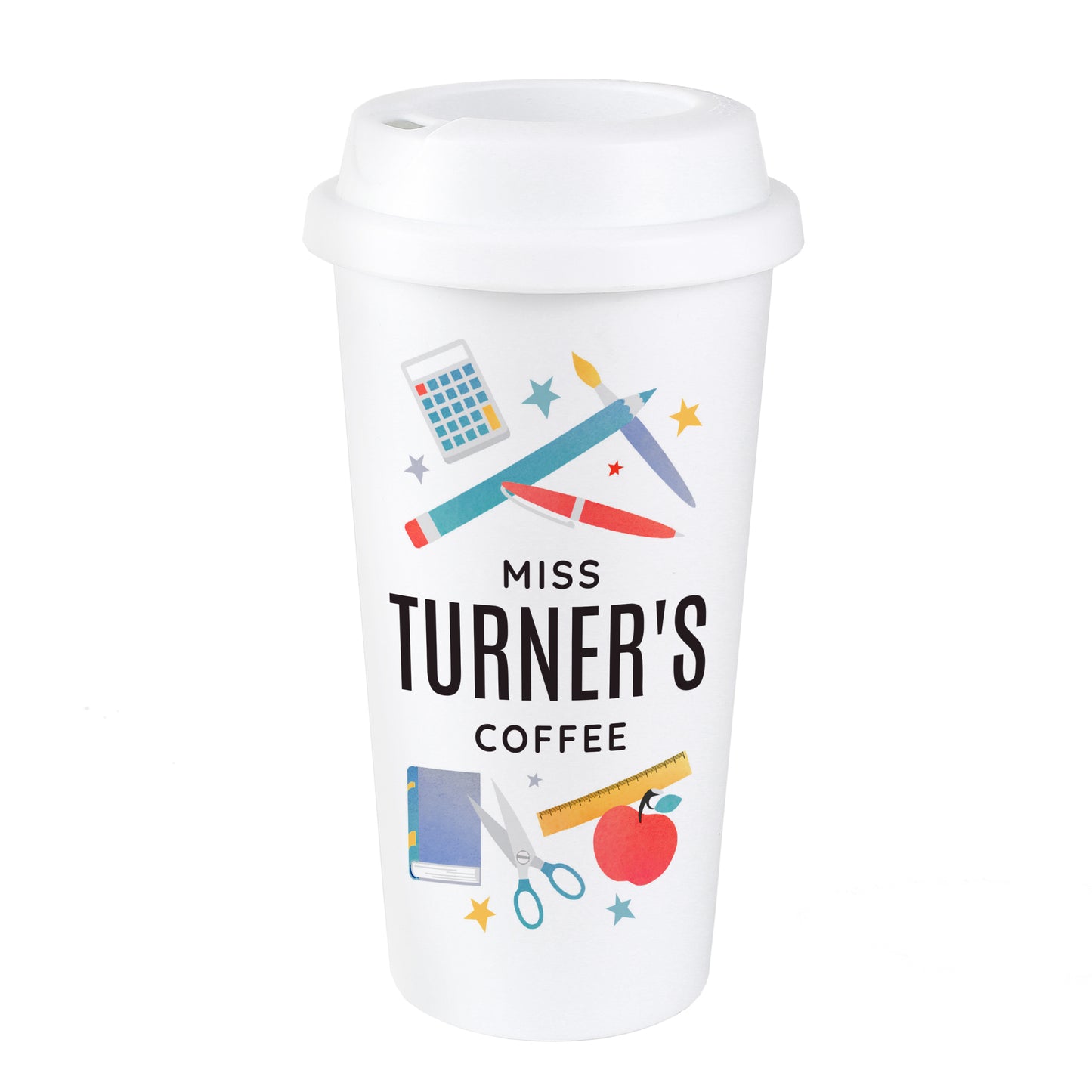 Personalised Teachers Double Walled Plastic Travel Mug