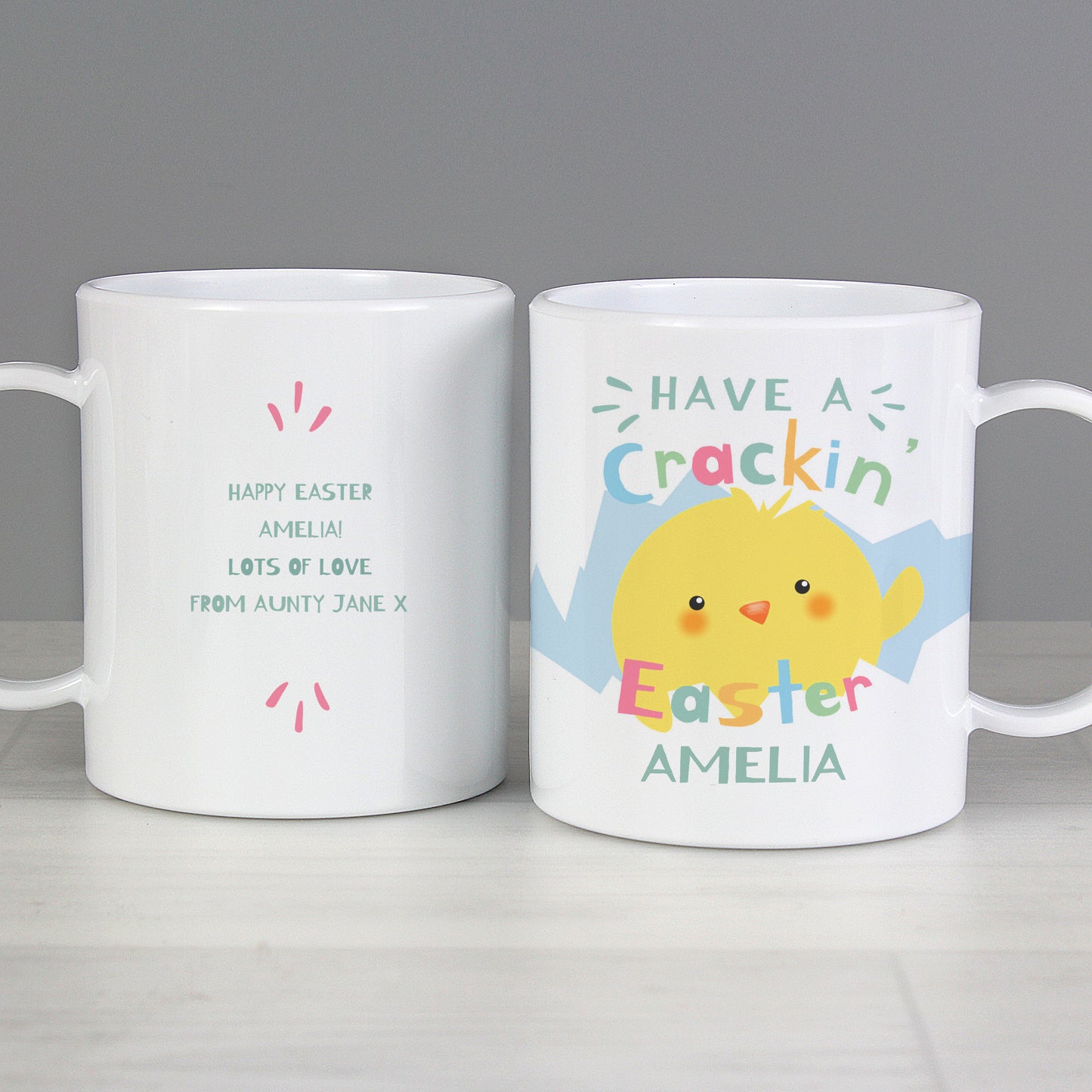 Personalised 'Have A Crackin Easter' Children's Plastic Mug