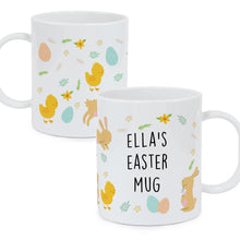 Personalised Easter Bunny & Chick Children's Plastic Mug
