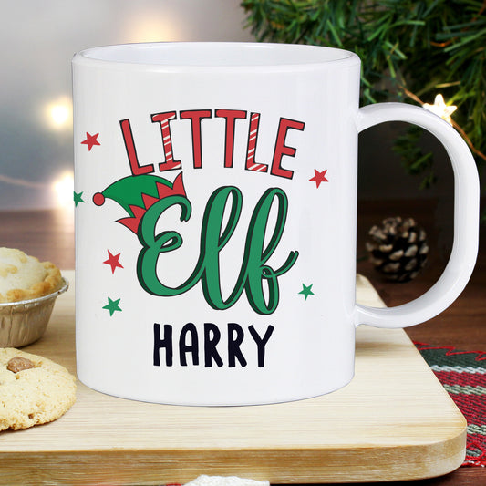 Personalised 'Little Elf' Children's Christmas Plastic Mug