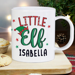 Personalised 'Little Elf' Children's Christmas Plastic Mug
