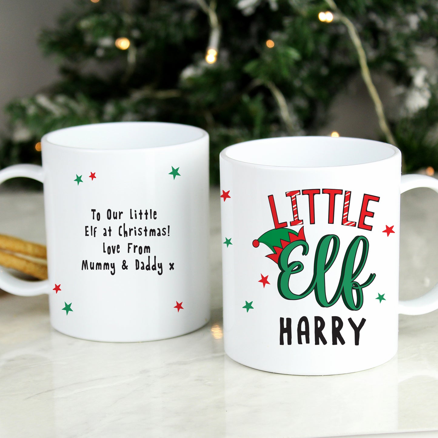 Personalised 'Little Elf' Children's Christmas Plastic Mug