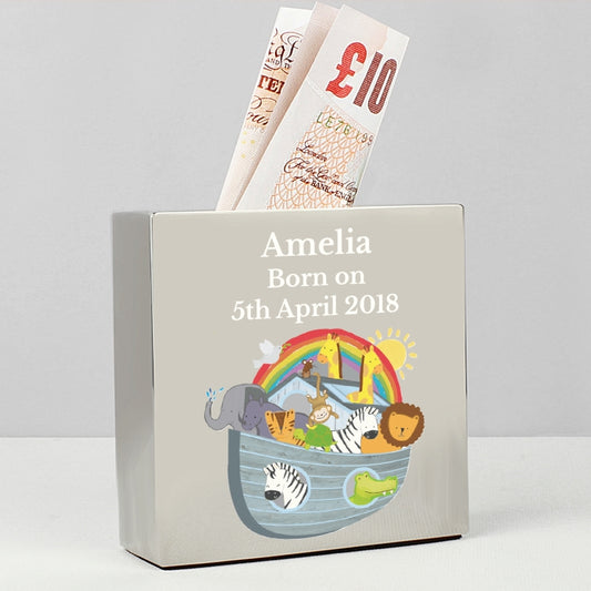 Personalised Noah's Ark Square Money Box