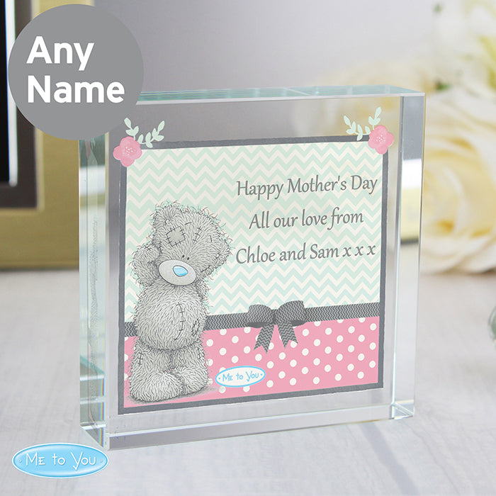 Personalised 'Me To You' Pastel Belle Large Crystal Token - perfect for Valentine's Day, Mother's Day etc.
