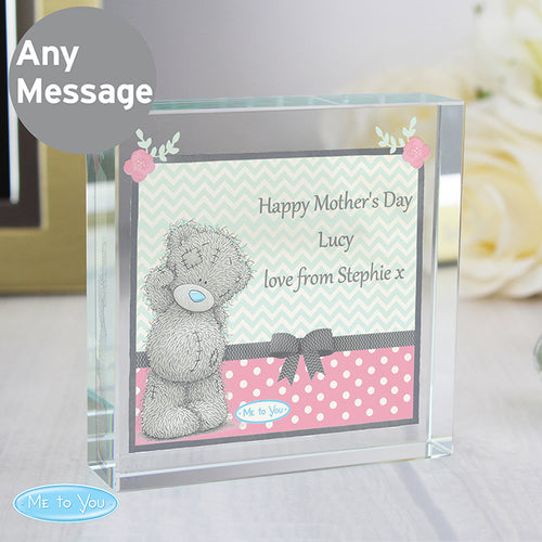 Personalised 'Me To You' Pastel Belle Large Crystal Token - perfect for Valentine's Day, Mother's Day etc.