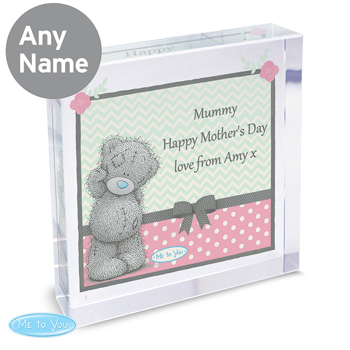 Personalised 'Me To You' Pastel Belle Large Crystal Token - perfect for Valentine's Day, Mother's Day etc.