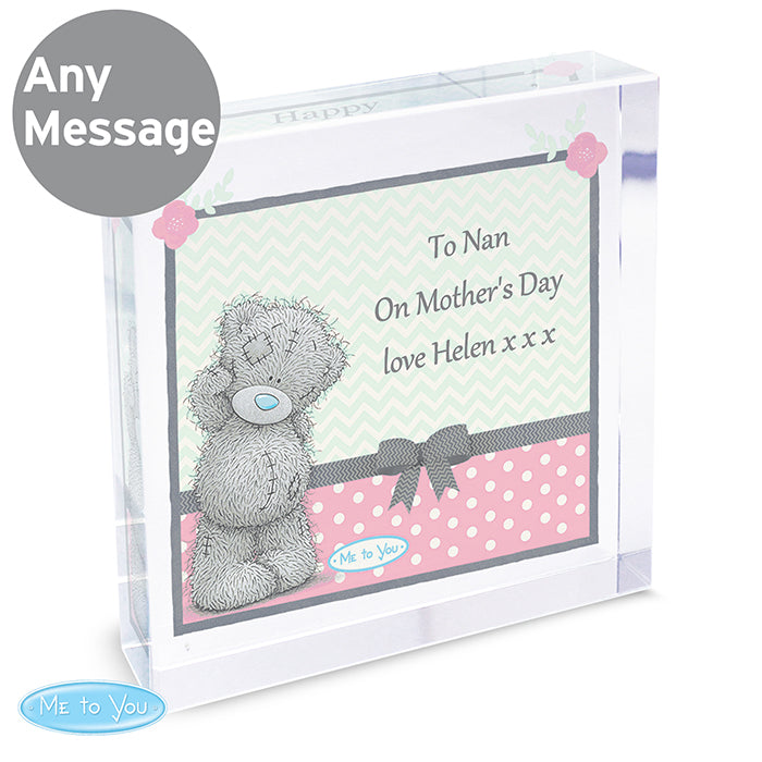 Personalised 'Me To You' Pastel Belle Large Crystal Token - perfect for Valentine's Day, Mother's Day etc.