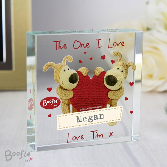 Personalised Boofle Heart Large Crystal Token