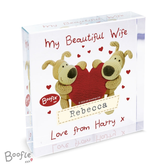 Personalised Boofle Heart Large Crystal Token