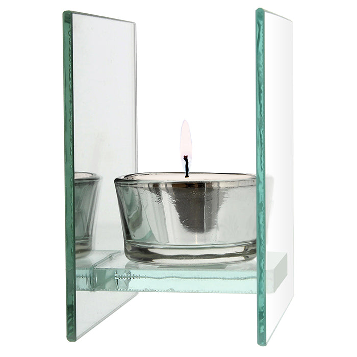 Personalised Soft Watercolour Mirrored Glass Tea Light Holder - Any Message