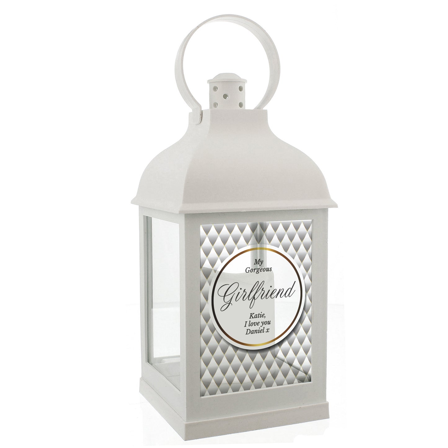 Personalised Opulent White Lantern - Suitable for Any Occasion