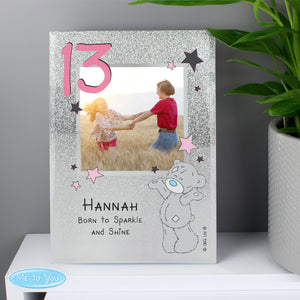 Personalised 'Me To You' Sparkle & Shine 4x4 Glitter Glass Photo Frame