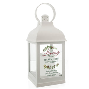 Personalised 'In Loving Memory' White LED Lantern