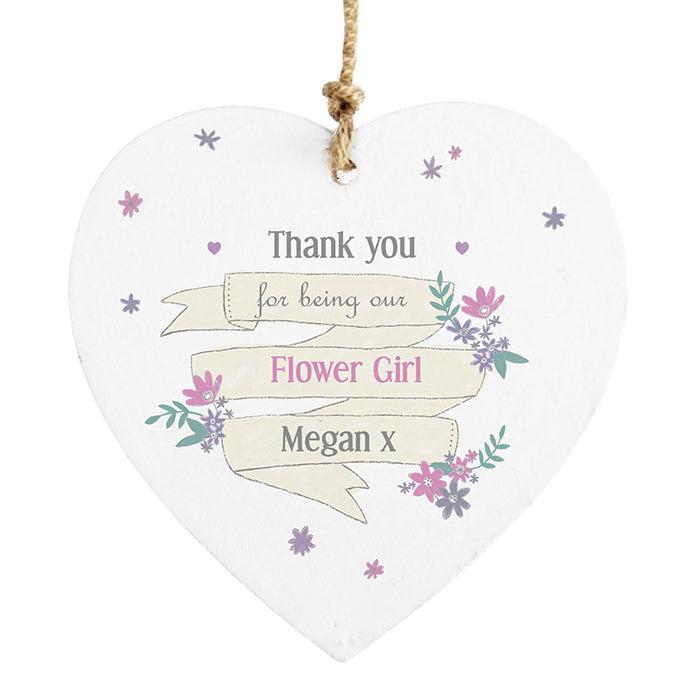 Personalised Garden Bloom Wooden Heart Decoration - Perfect for Teachers, Mothers, Wedding Favours and More