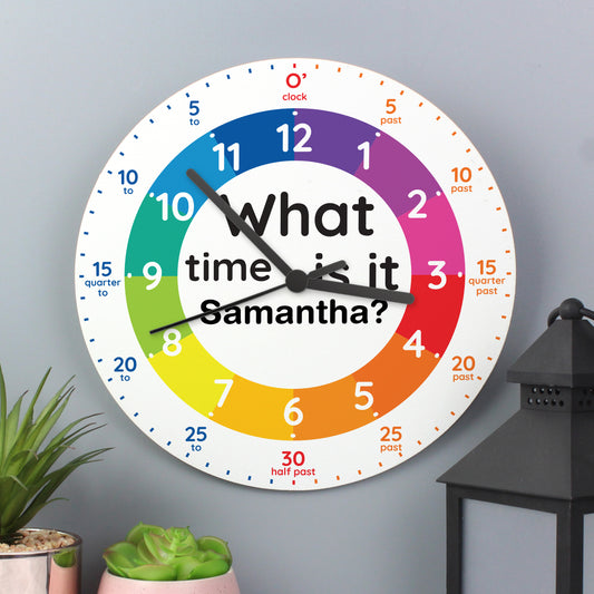 Personalised 'What time is it?' Wooden Wall  Clock