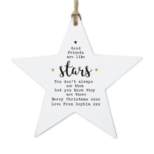 Personalised 'Good Friends' Wooden Star Decoration