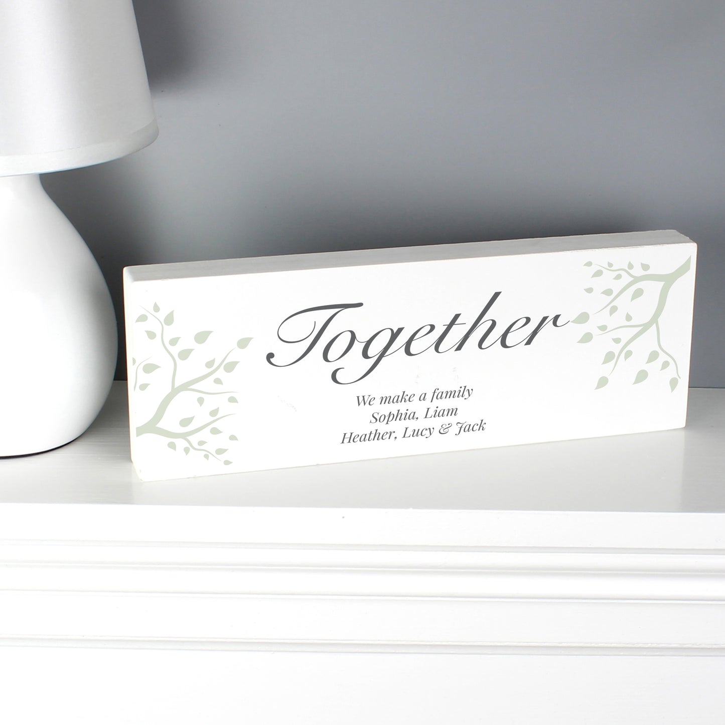 Personalised (Family) Branches Wooden Block Sign