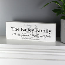 Personalised Family Wooden Block Sign