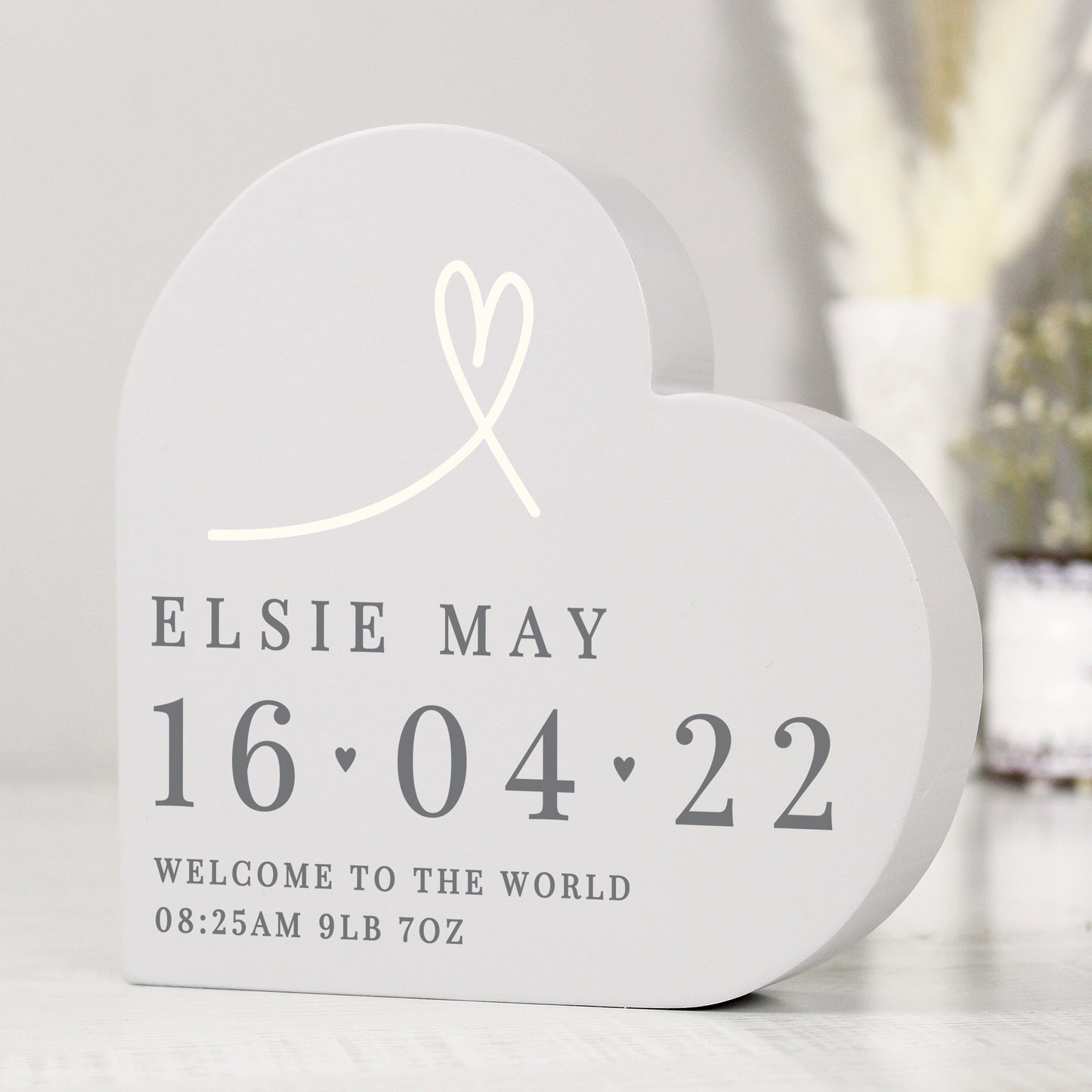 Personalised Free Standing Wooden Heart Ornament - ideal for Weddings/Anniversaries/Valentine's Day