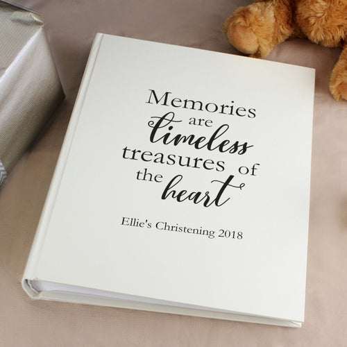 Personalised 'Memories are Timeless' Traditional Photograph Album - perfect for Christenings, Weddings, Anniversaries, etc.