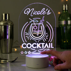 Personalised Cocktail Bar LED Colour Changing Light