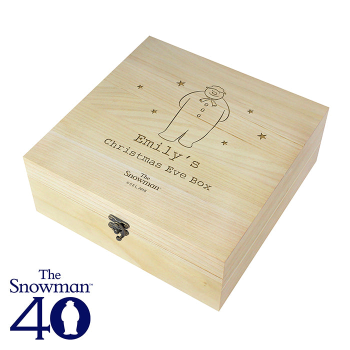 Personalised 'The Snowman' Large Wooden Christmas Eve Box