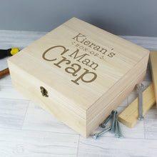 Personalised 'Box of Man Crap' Large Wooden Keepsake Box