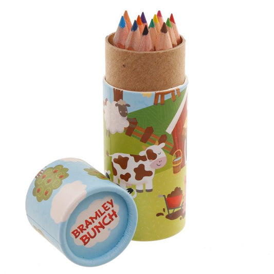 Bramley Bunch Farm Small Pencil Pot with 12 Colouring Pencils