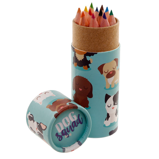 Dog Squad Small Pencil Pot with 12 Colouring Pencils