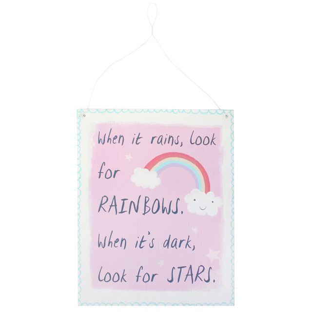 Reduced to Clear: Pink Rainbow Metal Sign