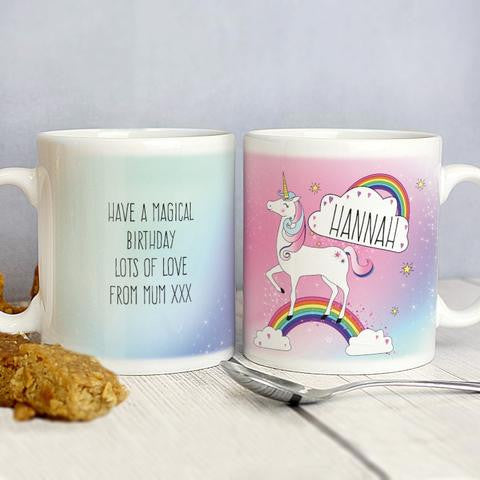 Personalised Rainbow Unicorn Mug