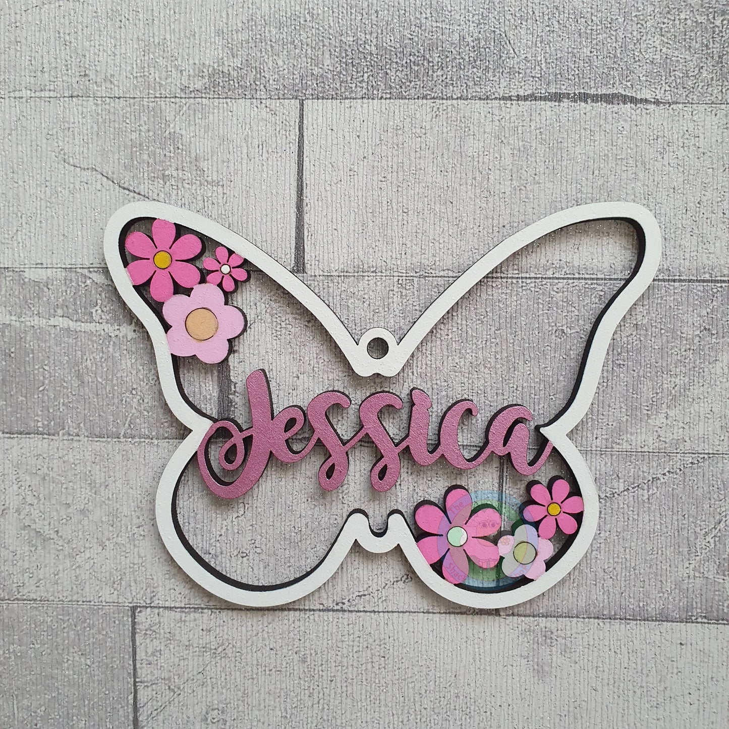 Personalised and Customisable Wooden Butterfly Name Decoration/Plaque