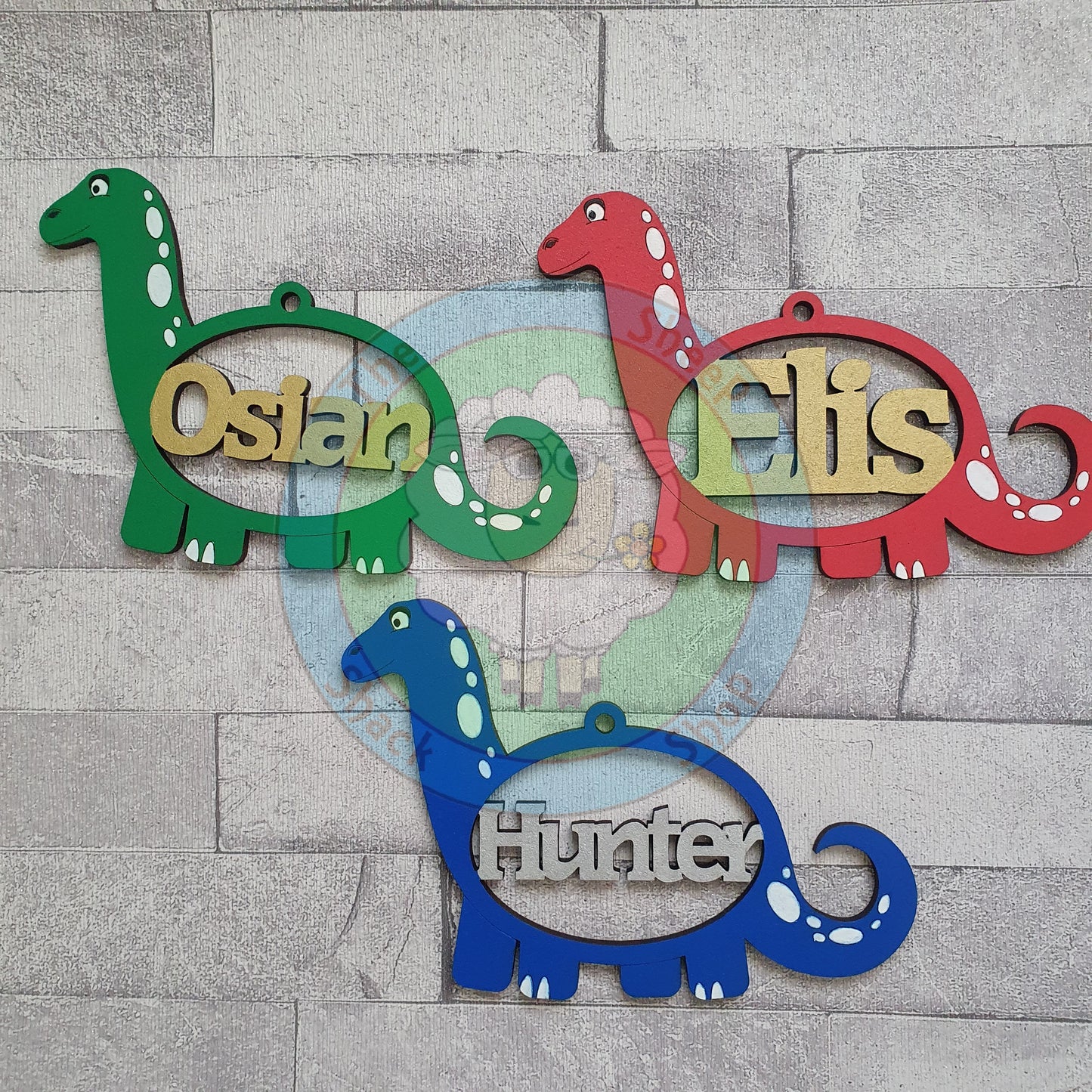 Personalised and Customisable Wooden Dinosaur Name Decoration