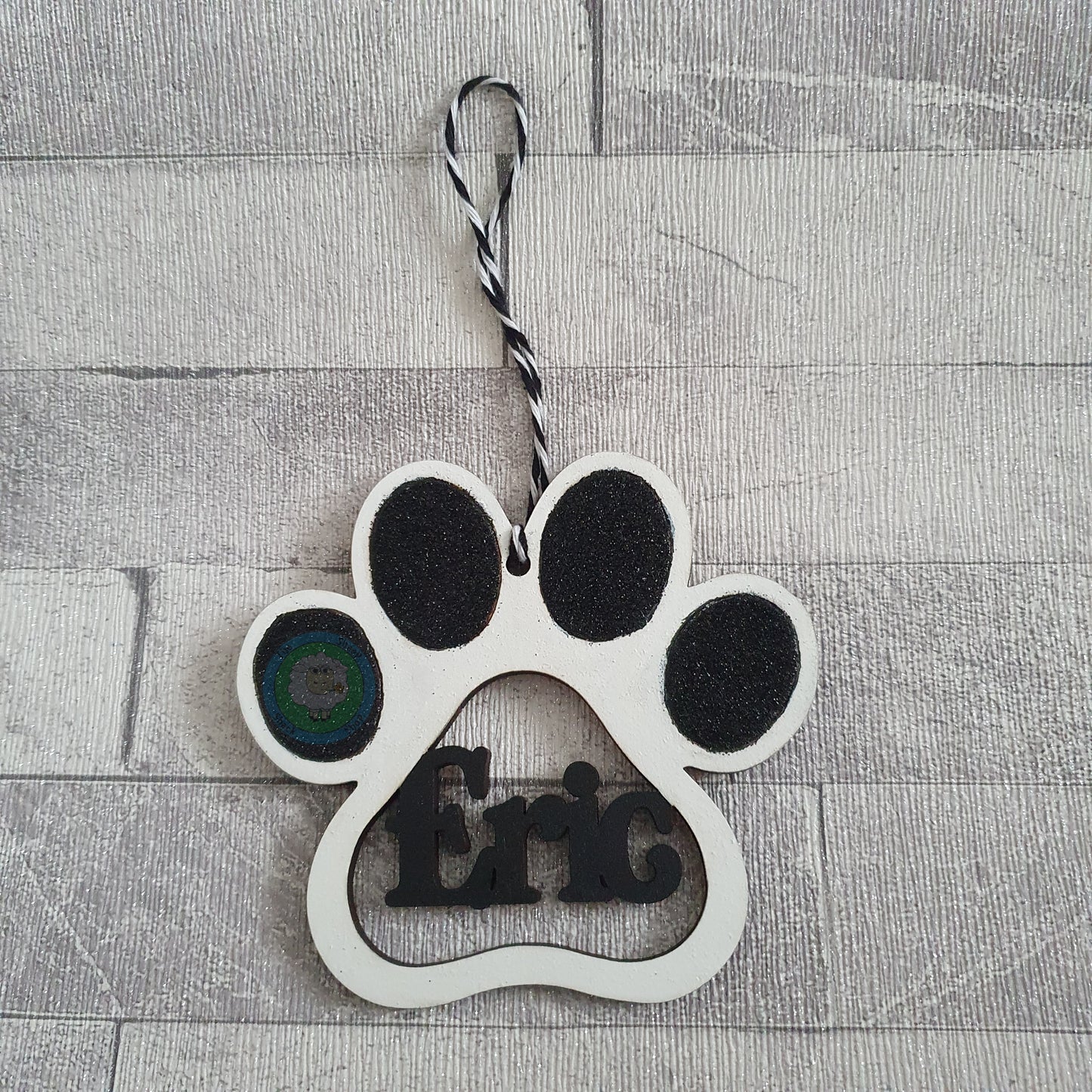 Personalised and Customisable Pet Paw Print Christmas Hanging Decoration
