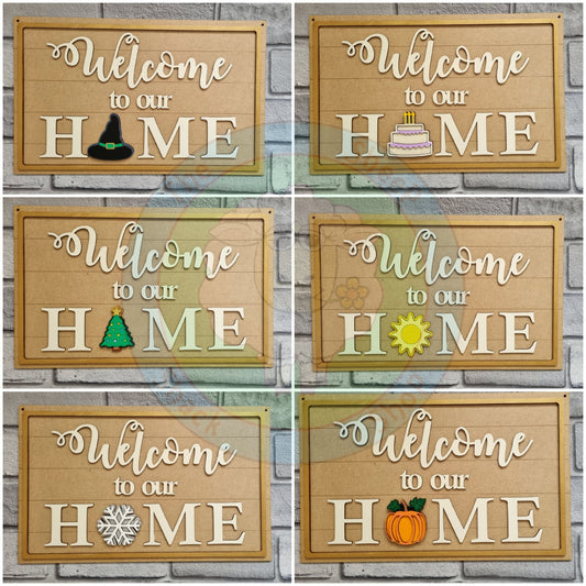 'Welcome to our Home' Interchangeable Sign