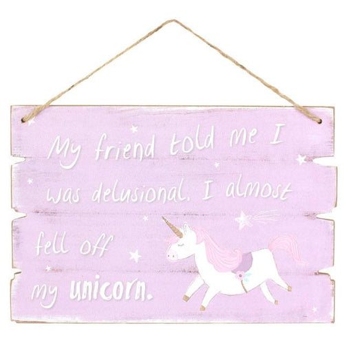 Purple/Pink Unicorn Wood Plaque