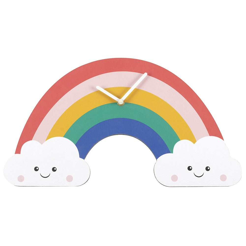 Rainbow and Clouds Wall Clock