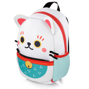 Maneki Neko Lucky Cat Neoprene Childrens Backpack / Rucksack